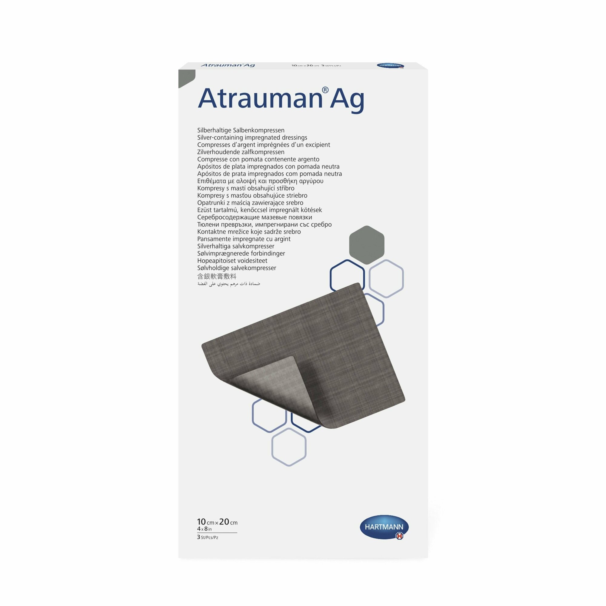 Мазевая повязка Atrauman Ag, стерильная: 10 х 20 см; 3 шт.