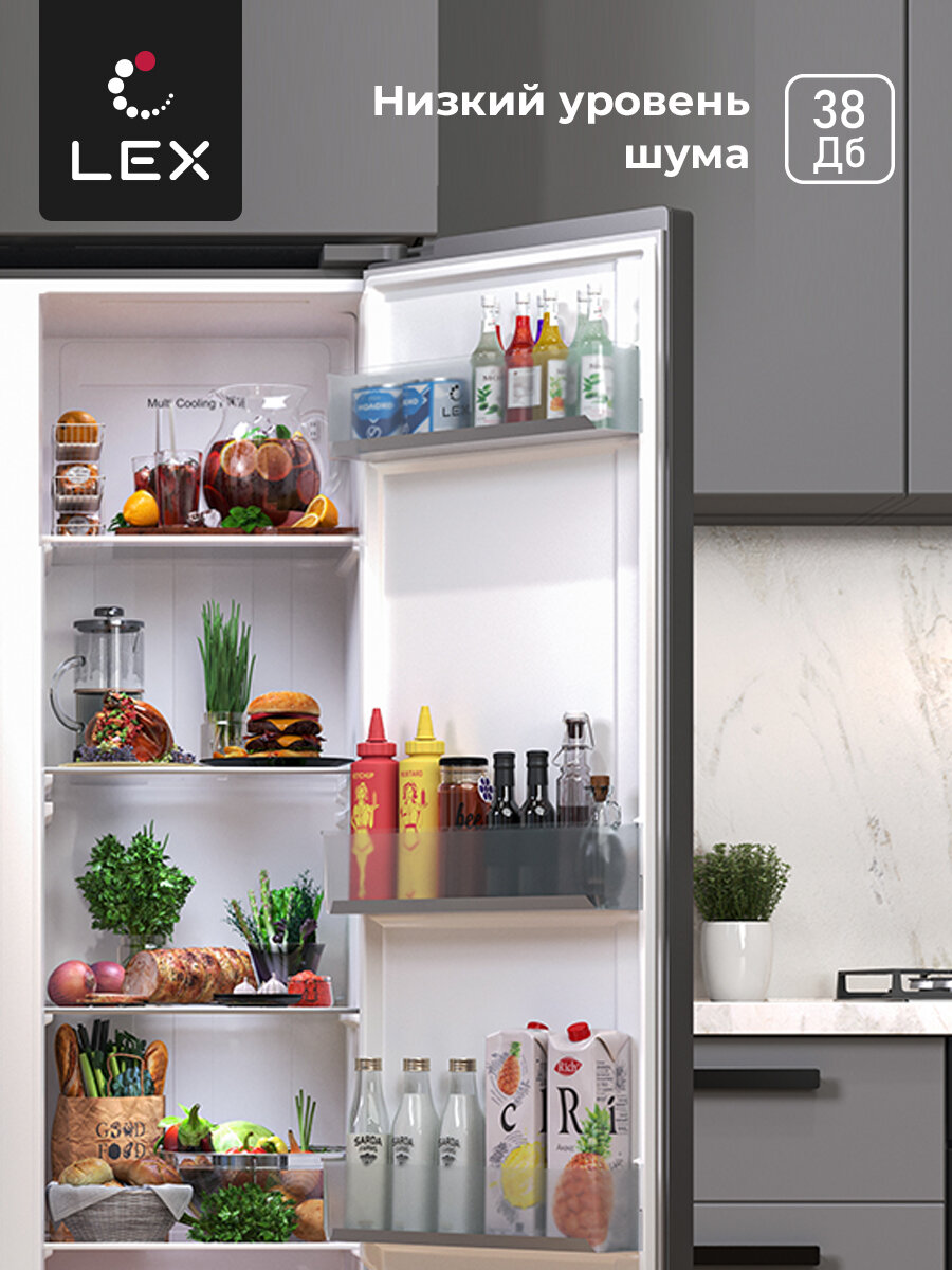 Отдельностоящий двухкамерный холодильник LEX - фото №5
