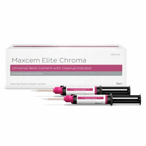 Maxcem Elite Chroma. Максцем Элит Хрома Прозрачный(CLEAR)-самопротравливающийся самоадгезивный стоматологический цемент из самоклеящейся смолы