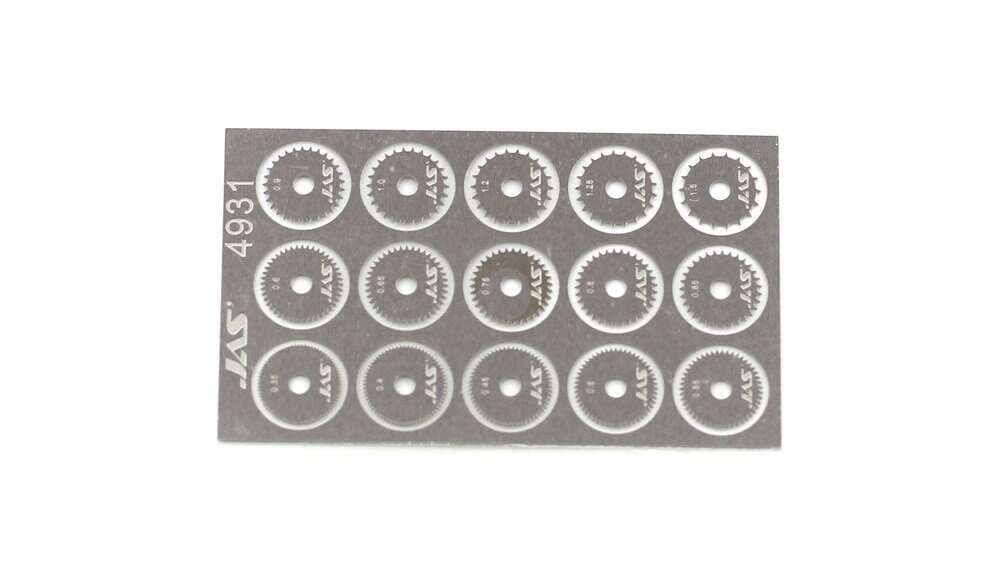 Набор дисков для ревитера d 8,5 мм шаг 0,35 - 1,5 мм 15 шт, JAS-4931