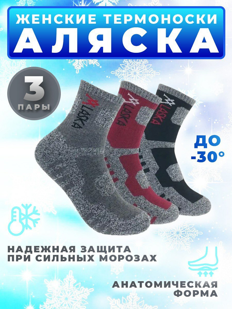 Носки Alaska (Аляска) 3 пары размер 37-41