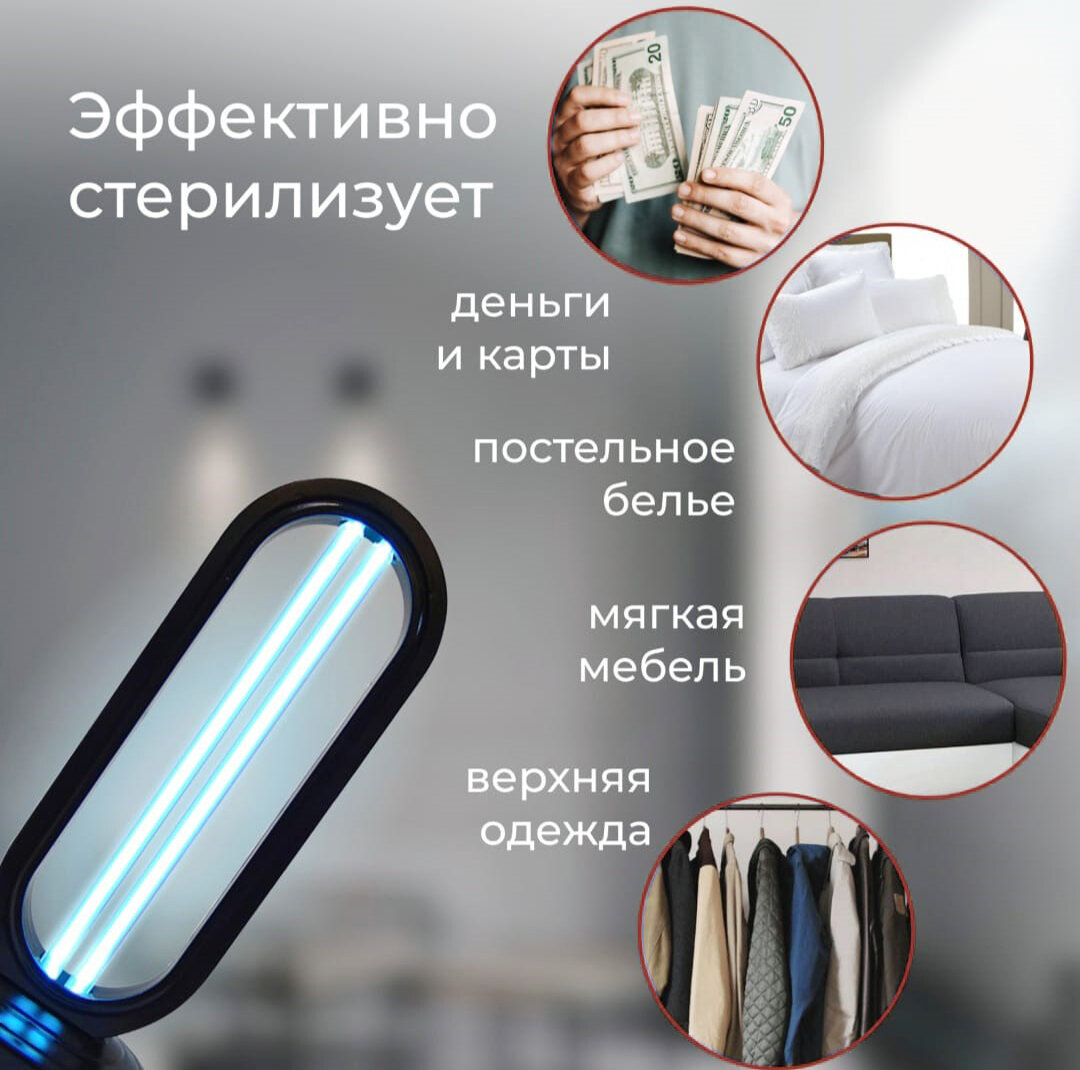 Бактерицидная кварцевая ультрафиолетовая настольная лампа Qumo Health Aura Classic+ 32089