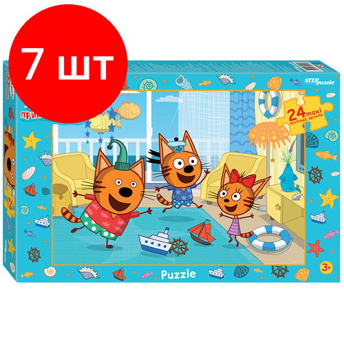 Комплект 7 шт, Пазл 24 эл. maxi Step Puzzle АО СТС. Три кота. new 1 комплект 7 шт набор пазлов 4в1 20 24 30 40 step puzzle три кота