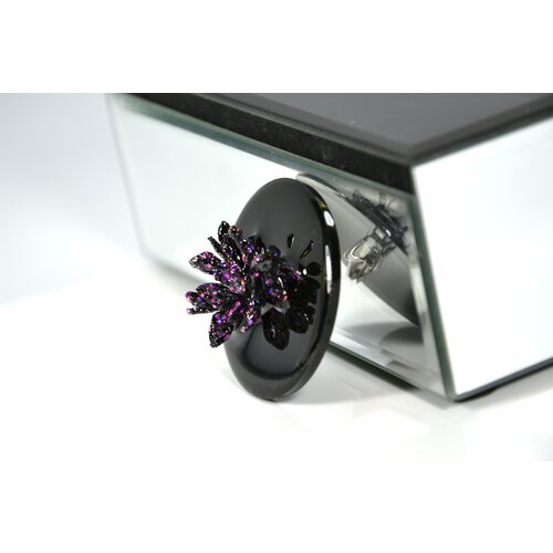 Брошь Карамба, черный, фиолетовый