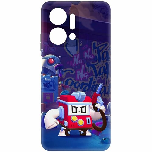 Чехол-накладка Krutoff Soft Case Brawl Stars - V8-БИТ для Honor X7a Plus черный чехол накладка krutoff soft case brawl stars v8 бит для honor x7 черный