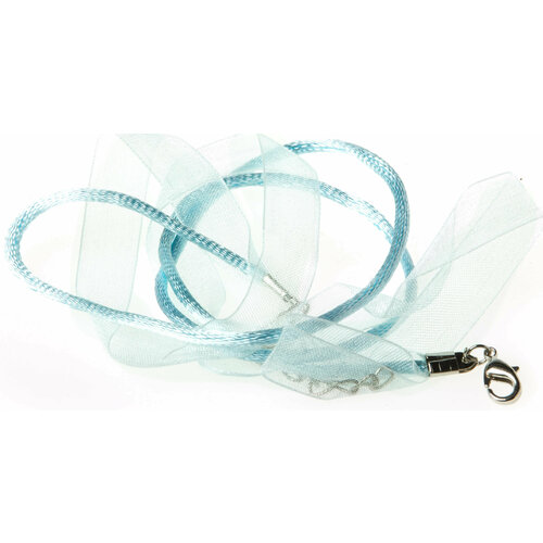 Шнур комбинированный ZLATKA с лентой с замком голубой 45см 5шт 263₽