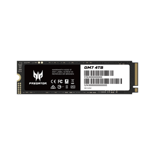 Накопитель SSD диск Acer Predator GM7 PCIE40 4TB 7400 MBs для ПК ноутбуков и PS5 3460000₽