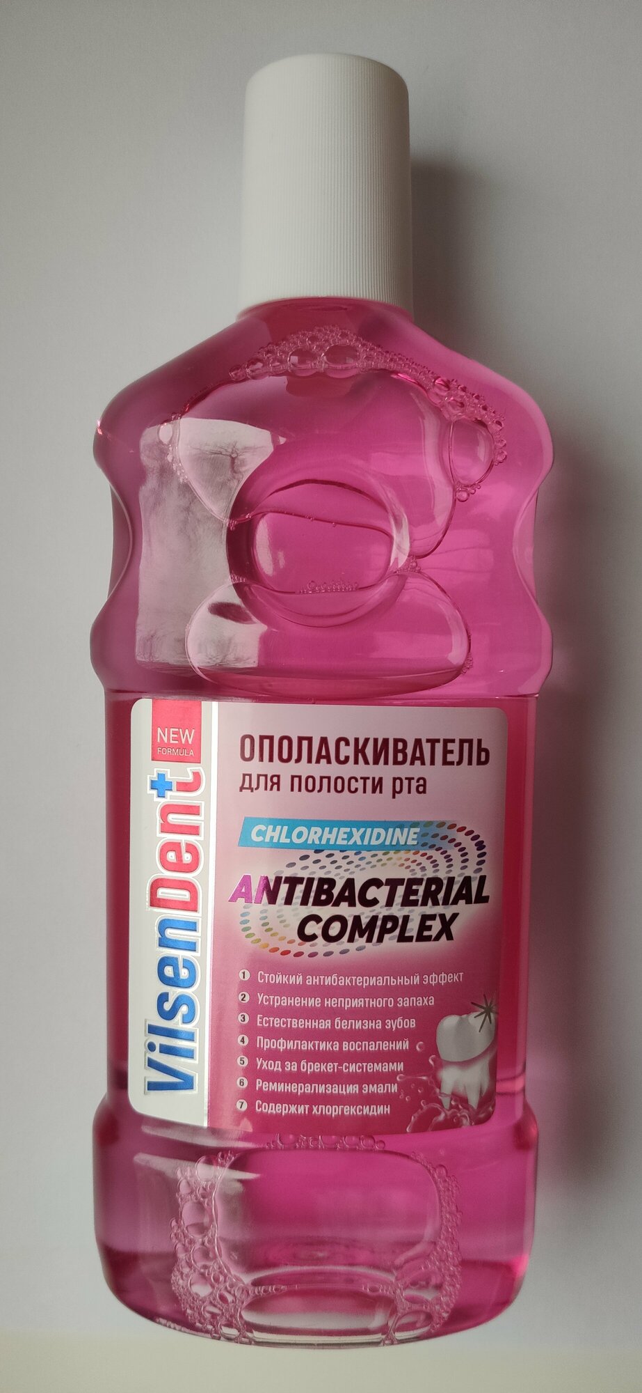 Изображение Ополаскиватель для полости рта, VilsenDent, 500 мл, CHLORHEXIDINE - ANTIBACTERIAL COMPLEX