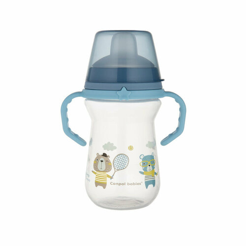 фото Поильник непроливайка детский canpol babies bonjour paris с силиконовым носиком, детская бутылка для воды для маленьких детей, 250 мл, 6 мес+