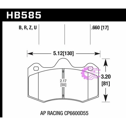 Колодки тормозные HB585N.660 HAWK HP+ AP RACING CP6600D55