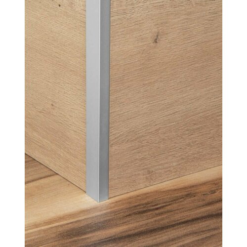 Планка для кухонного фартука или панели, F-образный, угловая, толщиной панели 6 мм, матовый хром. планка для стеновой панели щелевая 6 мм