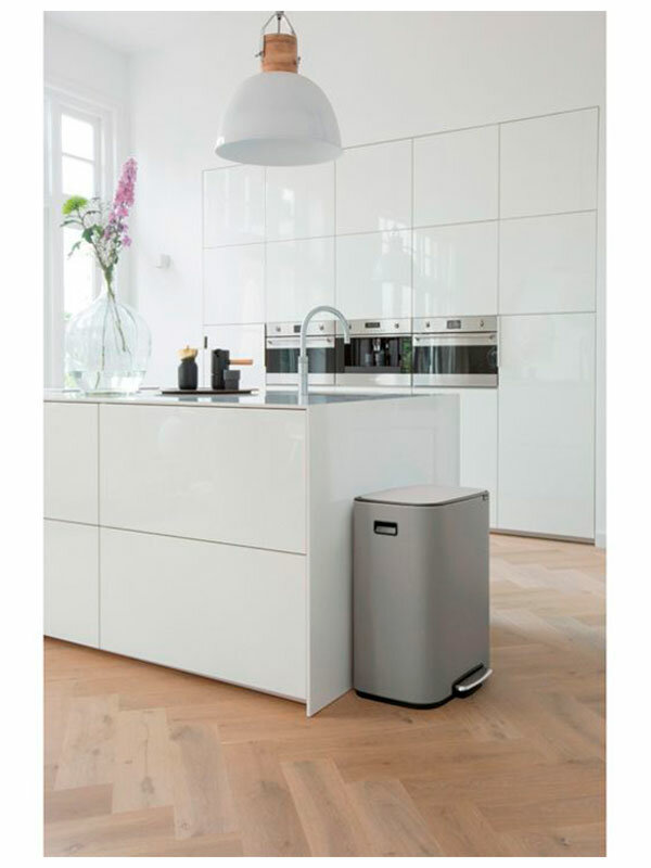 Мусорный бак с педалью 2 х 30 л Brabantia Pedal Bin Bo Минерально-серый - фото №19