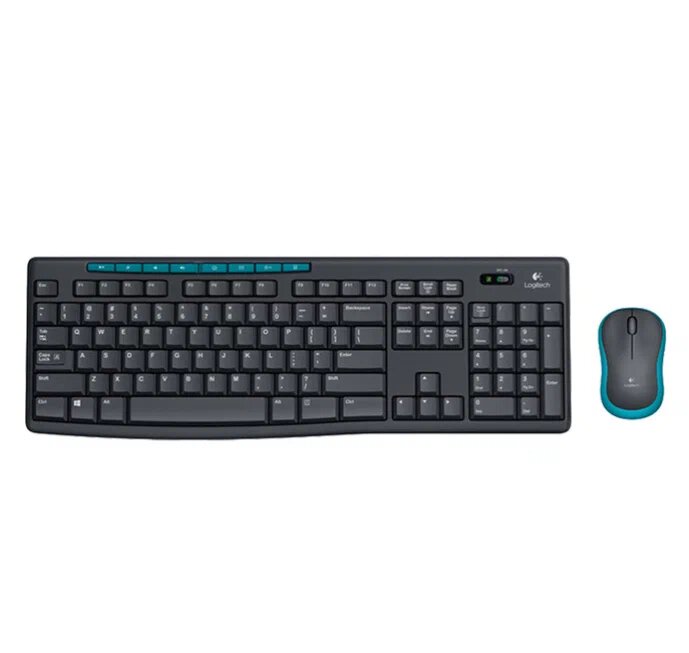 Беспроводной комплект Logitech MK275 - клавиатура + мышь, черный с голубым