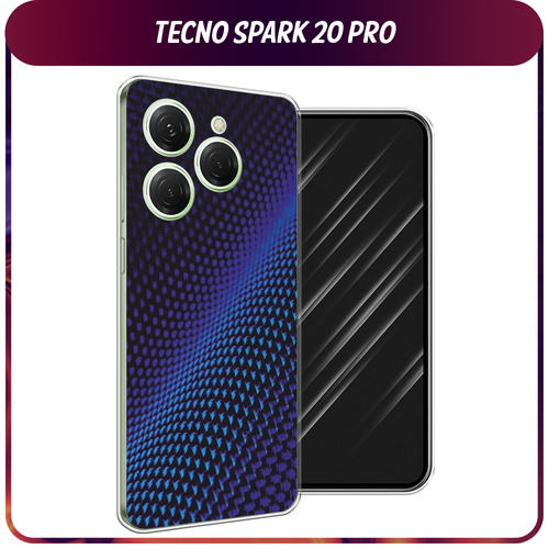 Силиконовый чехол на Tecno Spark 20 Pro/20S Pro / Текно Спарк 20 Про/20S Про Синий карбон силиконовый чехол снежный фыр фыр на tecno spark 20 pro текно спарк 20 про