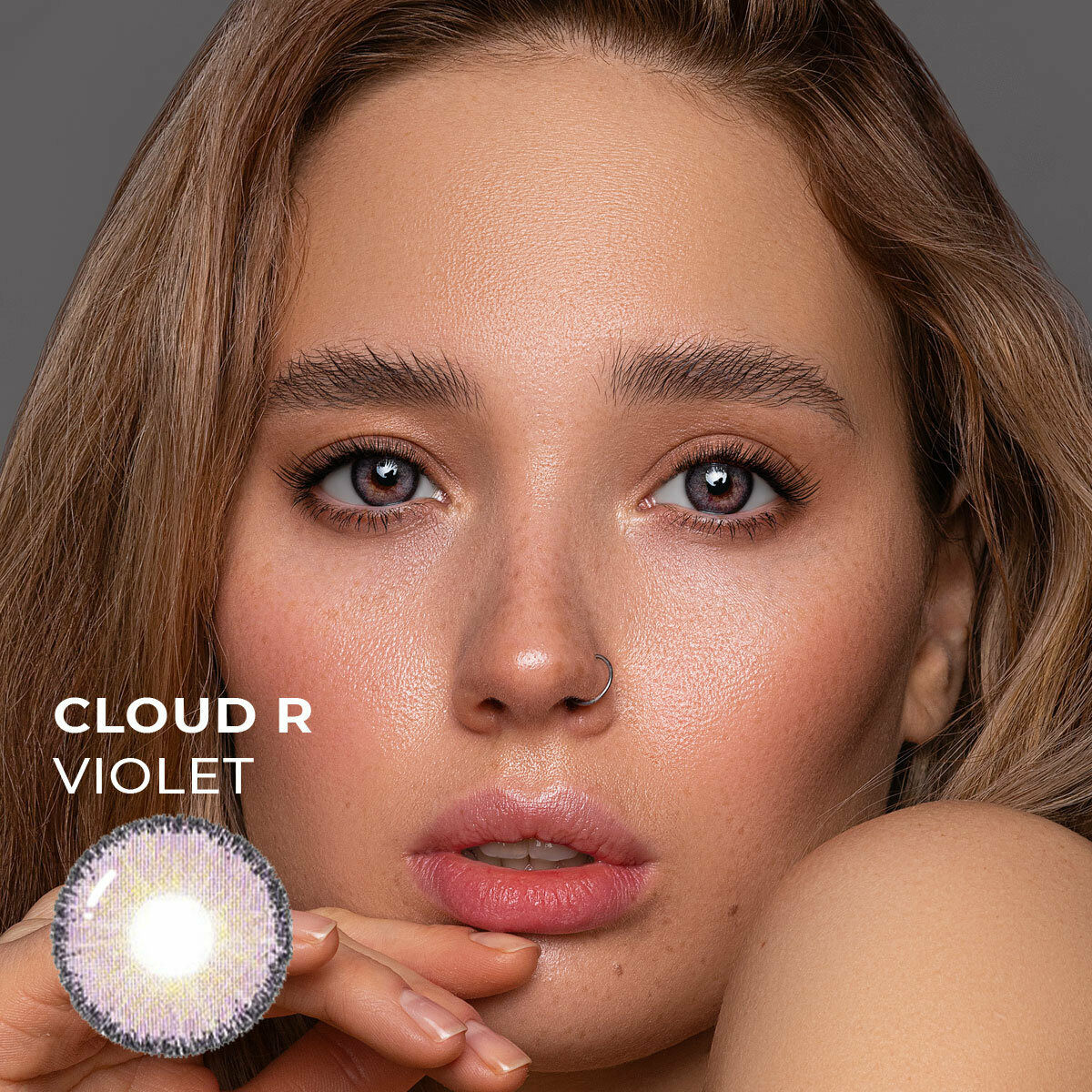 Цветные контактные линзы фиолетовые URBAN LAYER ru Cloud R Violet -0.5 / 14.0 / 8.6 / 2шт.