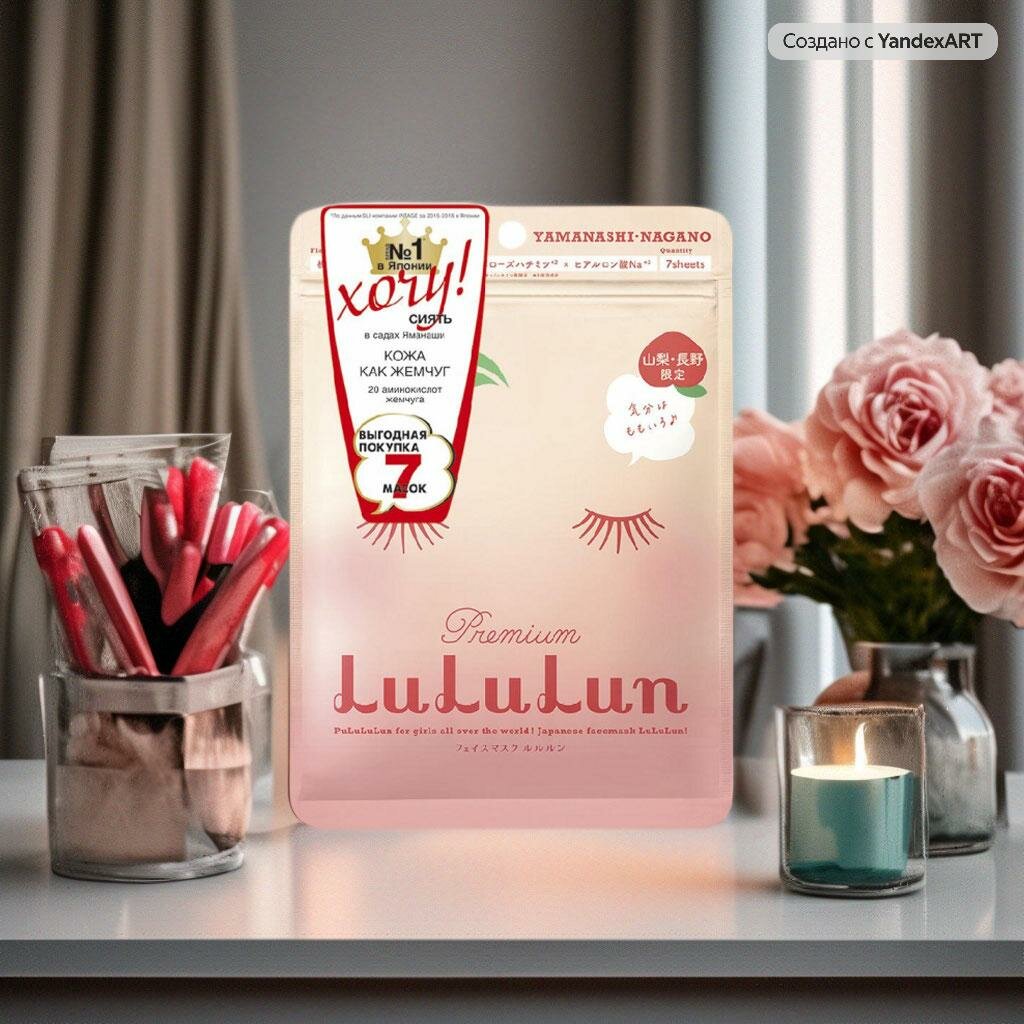 LuLuLun Увлажняющая и улучшающая цвет лица тканевая маска Персик из Яманаси, 130 г, 130 мл