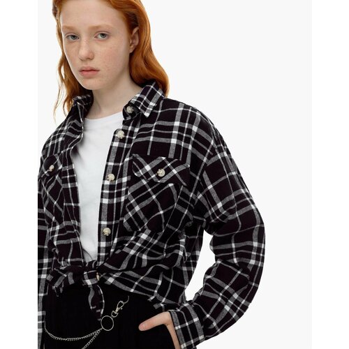 фото Рубашка gloria jeans, размер 12-13л/158 (40), черный, белый