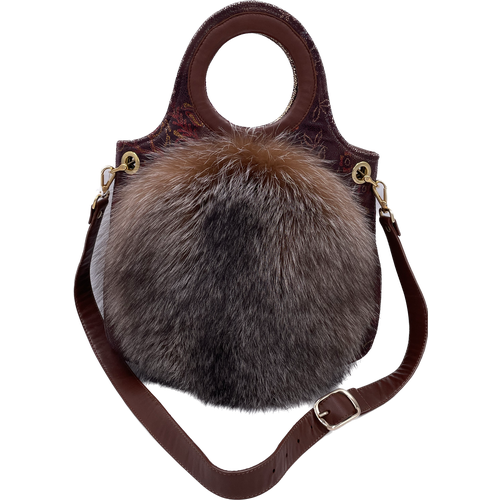 фото Сумка торба королевство птички & бабочки, фактура бархатистая, бордовый