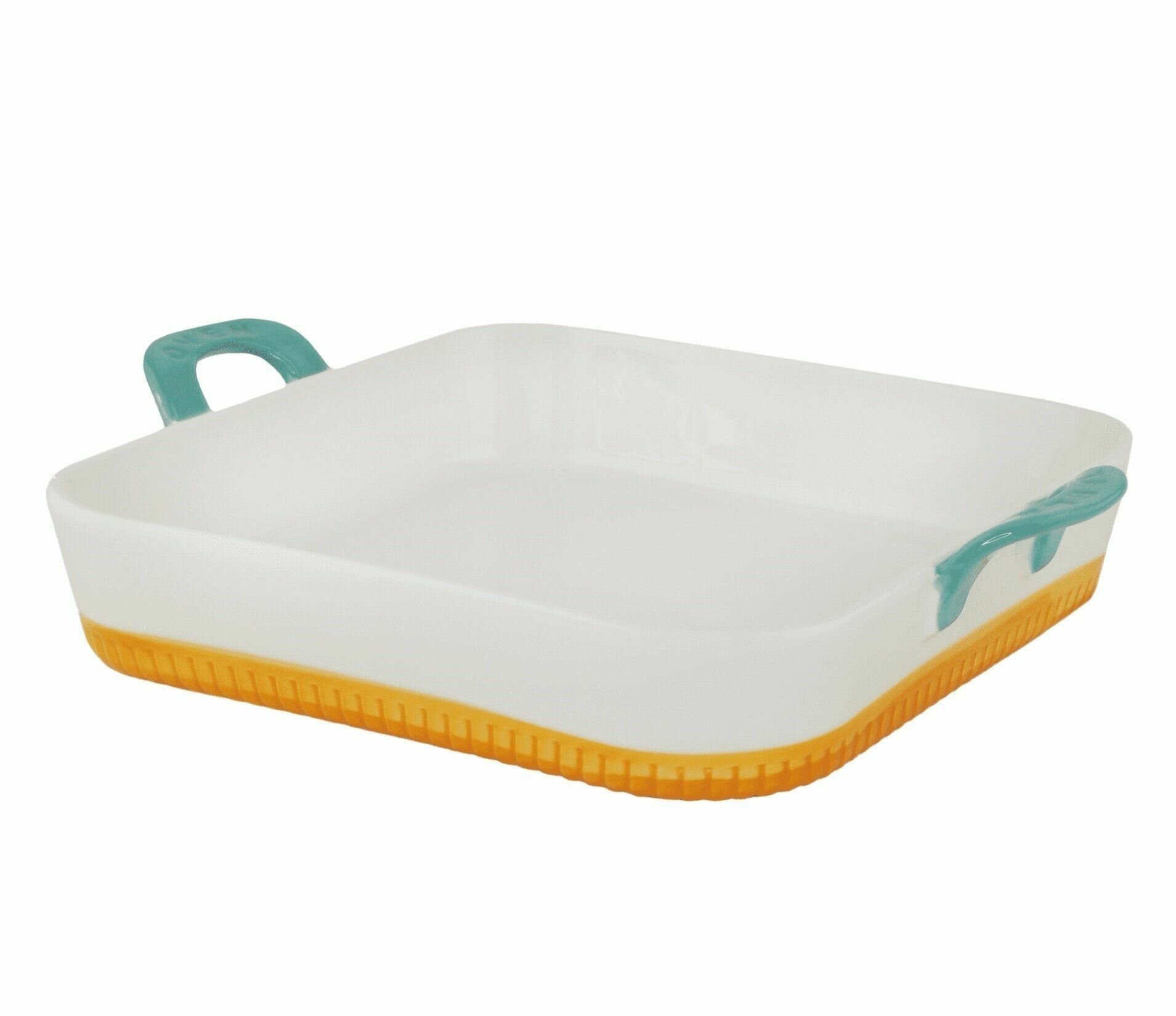 фото Квадратное блюдо для запекания с ручками Lenardi 22см, фарфор