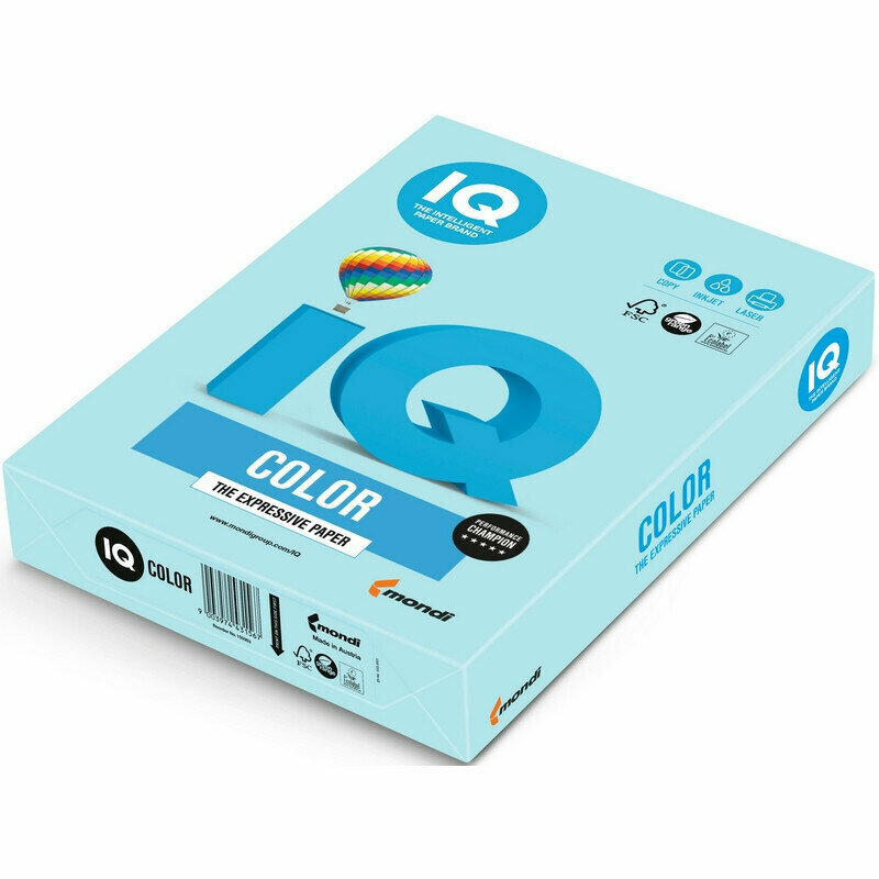 2 шт. Бумага IQ COLOR А4 80гр Pale MB30 (голубой), 500л; цветная 2 шт ...