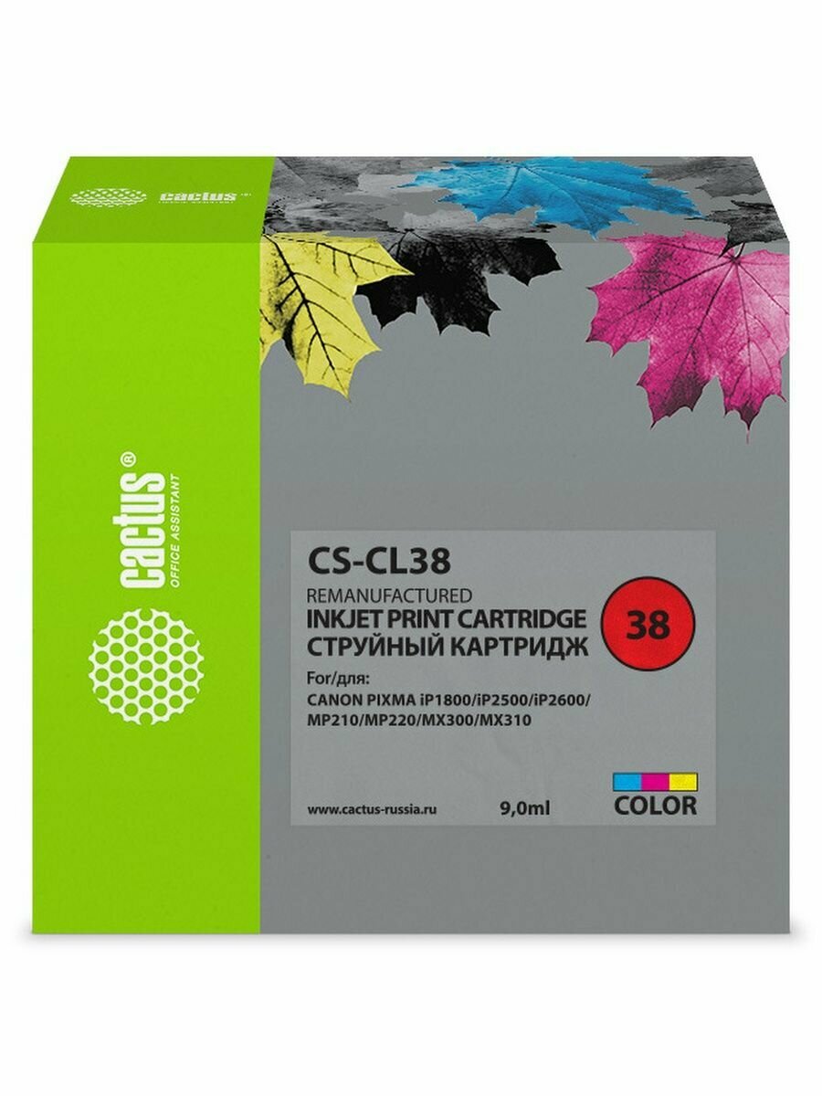 Картридж струйный Cactus CS-CL38 многоцветный