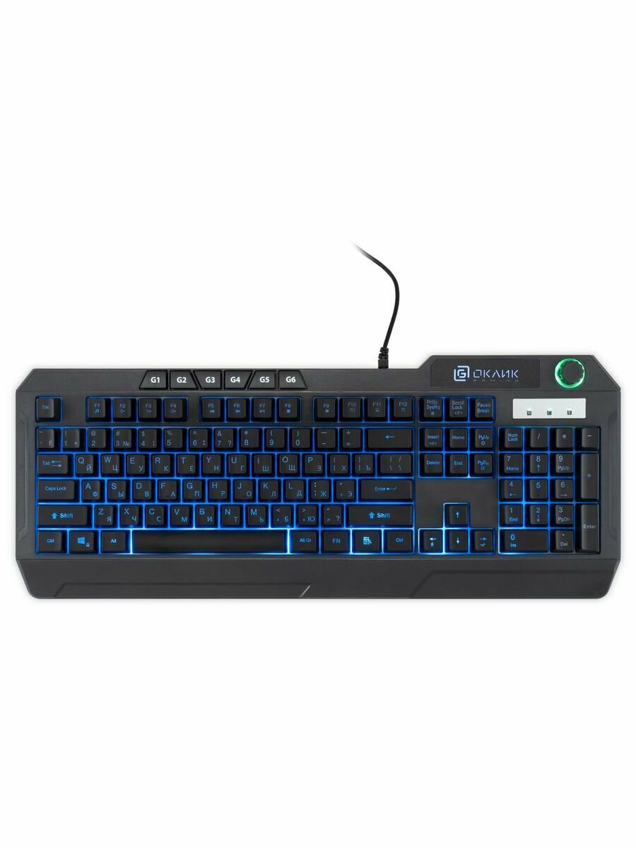 Клавиатура Оклик 715G черный USB Multimedia for gamer LED — фото 16