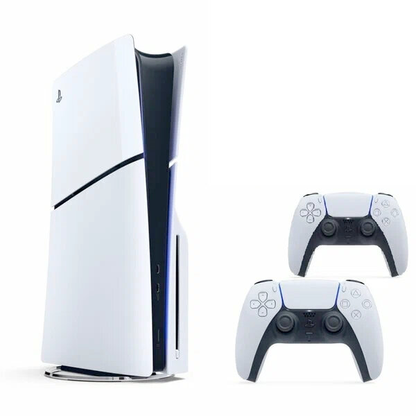 Игровая приставка Sony PlayStation 5 Slim, с дисководом, 1 ТБ, два геймпада