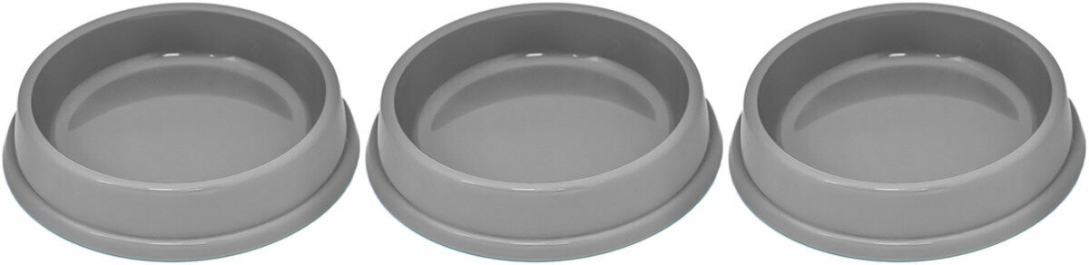 фото Дарэлл Миска для кошек с низким бортом диаметр 170х250мл серый, 3 шт.