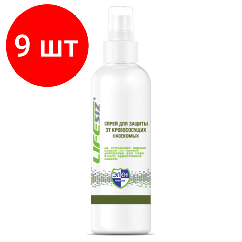 Комплект 9 шт, Спрей для кожи защитный 100 мл элен, от комаров и кровососущих насекомых