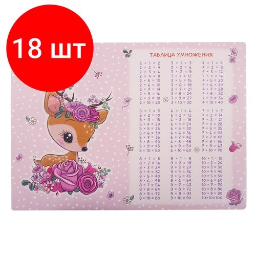 Комплект 18 шт, Настольное покрытие юнландия, А3+, пластик, 46x33 см, Fawn, 270395