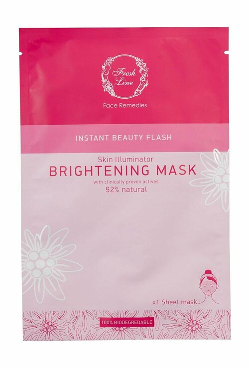 Тканевая маска для сияния кожи лица с растительными экстрактами / Fresh Line Instant Beauty Flash Brightening Mask