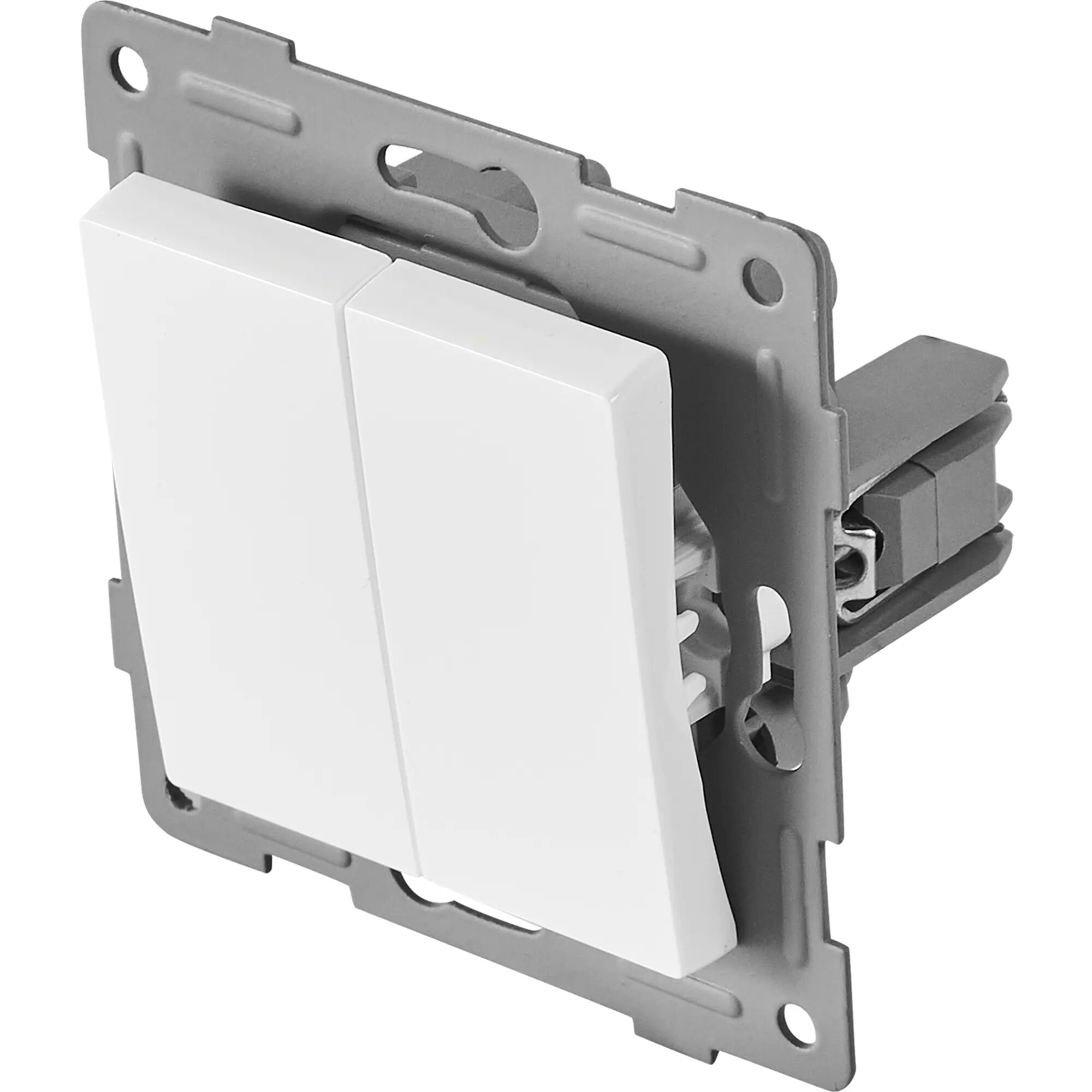 фото Выключатель проходной встраиваемый Gusi Electric Ugra 2 клавиши цвет белый