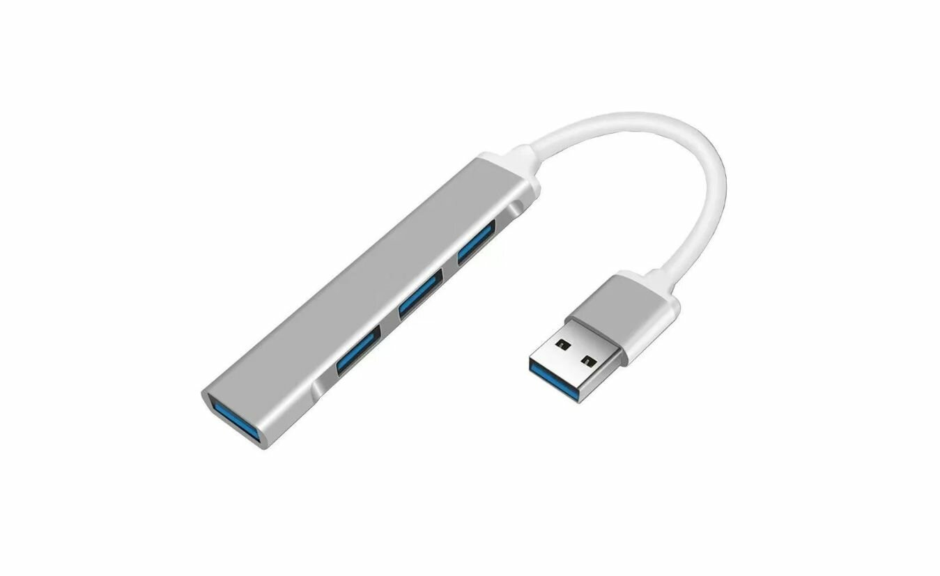 Переходник TYPE-C to USB HUB серебристый