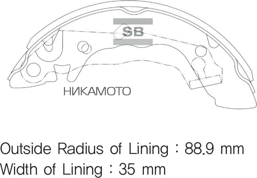 SANGSIN BRAKE SA046 Колодки тормозные барабанные - комплект 4шт (цена за комплект)