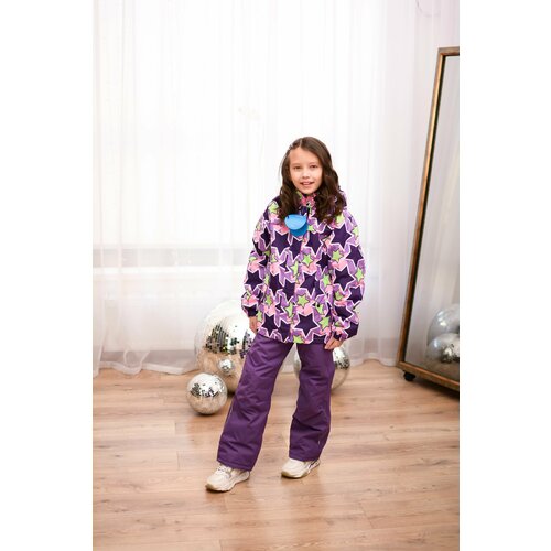 Комплект верхней одежды supergift размер 116, фиолетовый