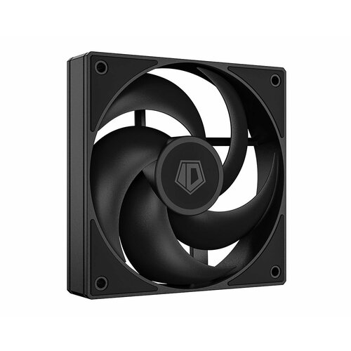 фото Вентилятор для корпуса id-cooling as-120-k 120x120x25мм (pwm, резиновые углы, черный, 300-2000об/мин, супертихий)