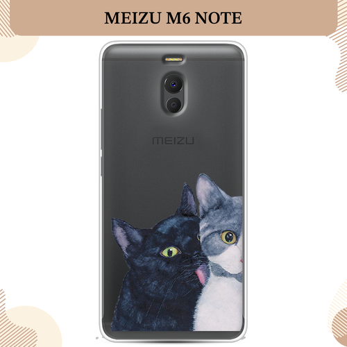 силиконовый чехол для meizu m6 прозрачный 1 0 мм Силиконовый чехол Кошачья любовь на Meizu M6 Note / Мейзу M6 Нот, прозрачный