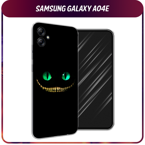 силиконовый чехол черный карбон на samsung galaxy a04e самсунг галакси а04е Силиконовый чехол на Samsung Galaxy A04e / Самсунг A04e Зеленоглазый чеширский кот