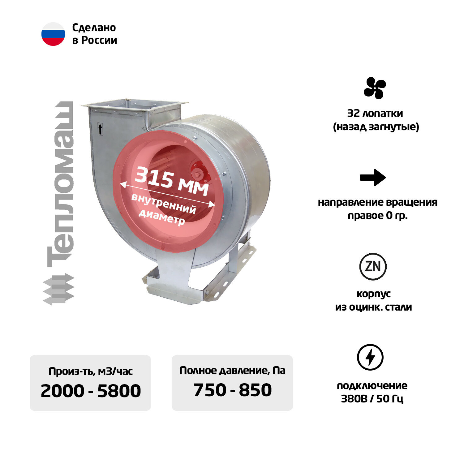 Вентилятор радиальный ВЦ 14-46-3,15 3*1500 Пр. 0 (оц)