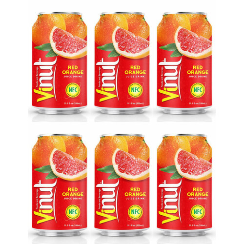 ViNut Сокосодержащий напиток Красный апельсин, 330 мл, 6 шт