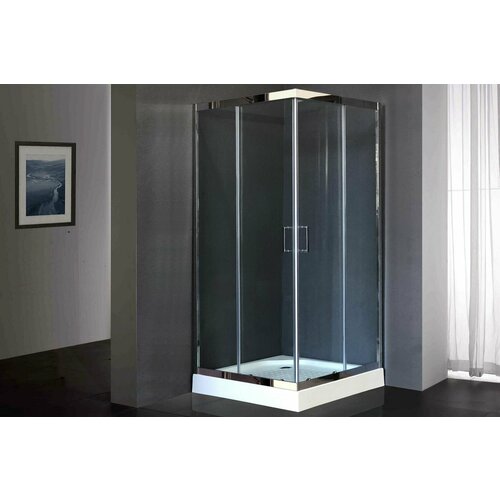 Душевой уголок 80х80х185 Royal Bath стекло прозрачное профиль хром