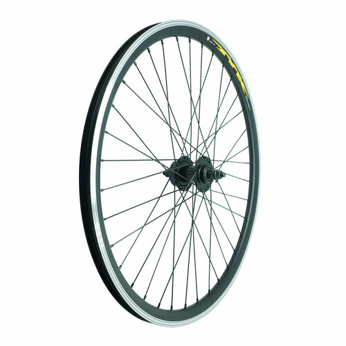 фото Велоолимп колесо 26" перед, full black обод двойной алюм. б/пист. чёр, втулка стальная , под диск 6 отв, на г