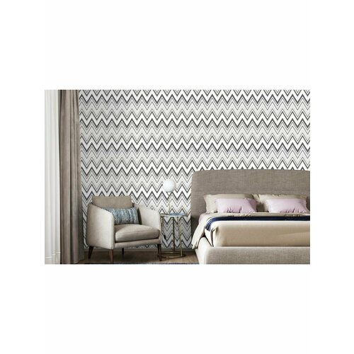 Обои абстракция для гостиной бело-серый, черный