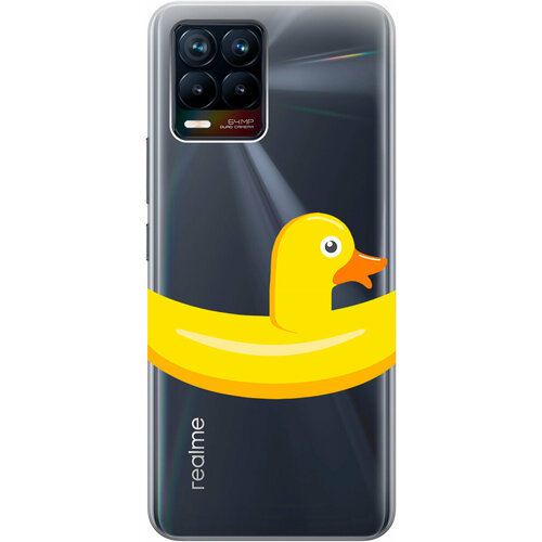 Силиконовый чехол на Realme 8, 8 Pro, Рилми 8, 8 Про с 3D принтом Duck Swim Ring прозрачный силиконовый чехол на oneplus 8 ванплюс 8 с 3d принтом duck swim ring прозрачный