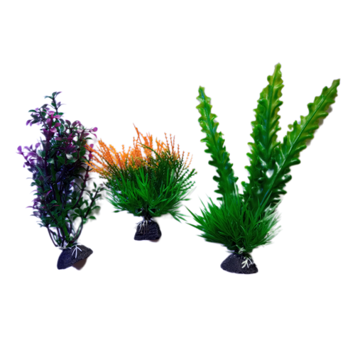 Набор пластиковых растений в аквариум Naribo №1 -3 шт