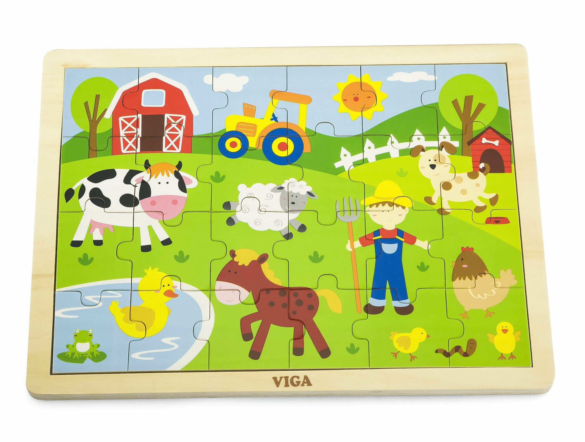 Деревянные пазлы для малышей Viga Toys "Ферма" 24 деталей