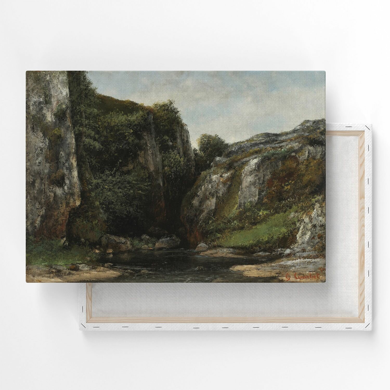 Картина на холсте, репродукция / Гюстав Курбе - Source of a Mountain Stream / Размер 30 x 40 см