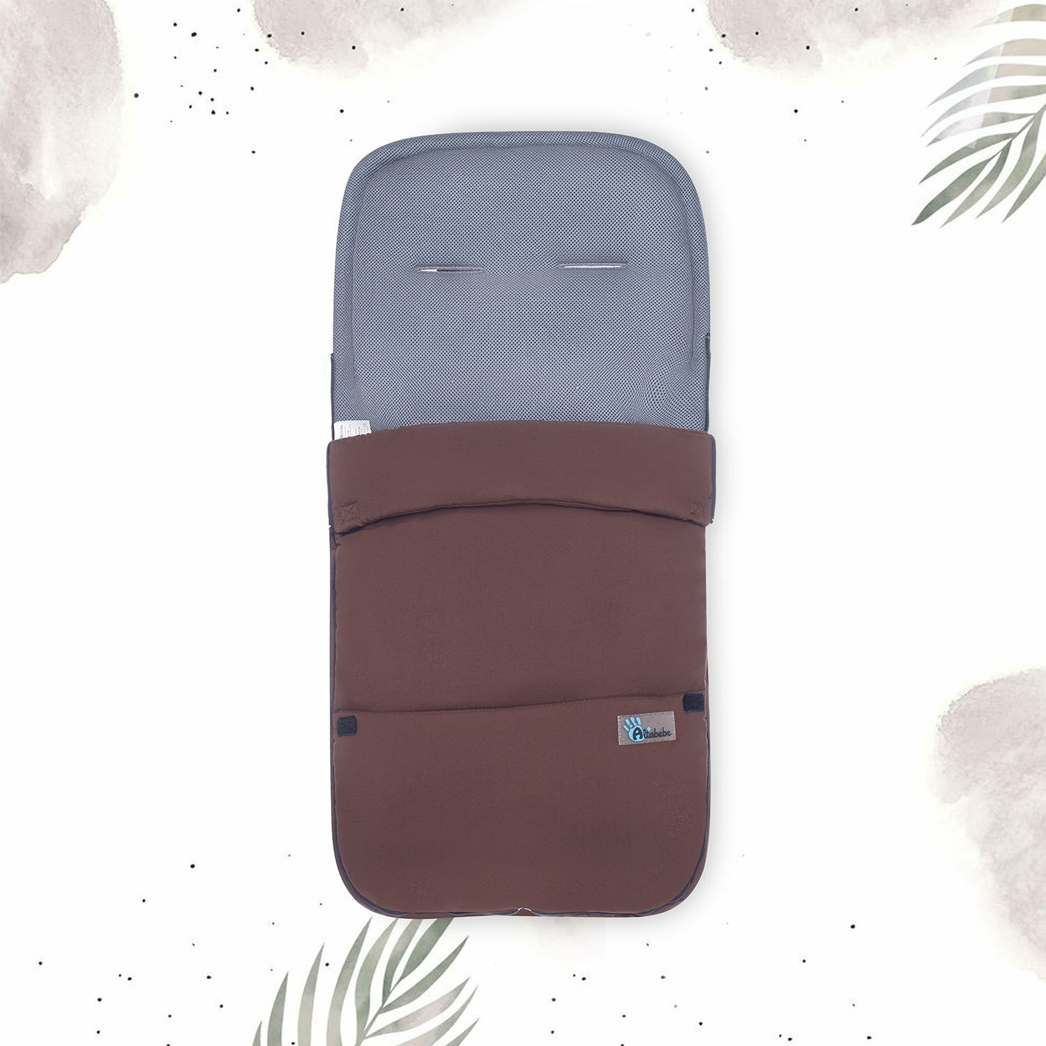 Конверт-мешок AL2400 ALtabebe, демисезонный, для коляски, полиэстер, 90х45 см, коричневый — фото 1