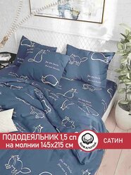 Пододеяльник Сказка Сатин "котики." 1,5-сп 145х215 см