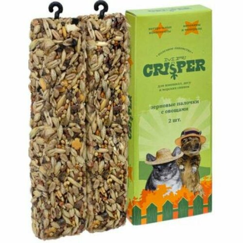MR.Crisper Лакомство для шиншилл и дегу: зерновые палочки с овощами, 2 шт, 90г 0.09 кг